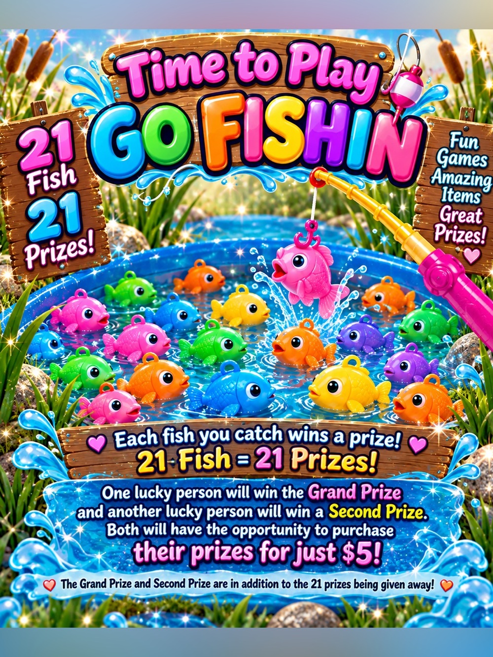 Flyer for the let’s go fish game